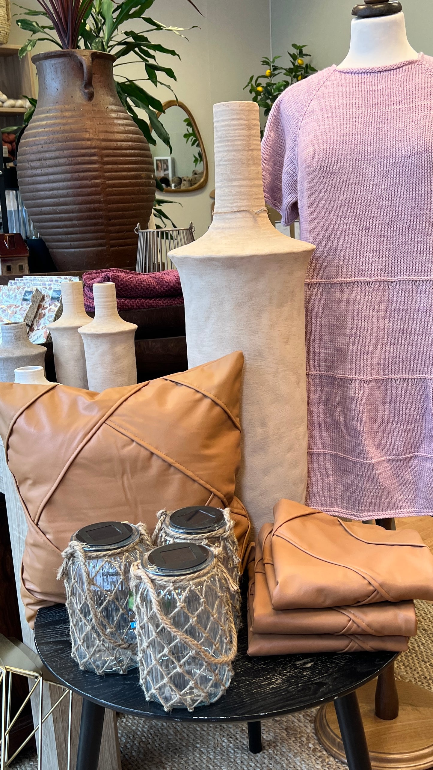 Pynteputetrekk skinnlook Brun fra BC Home