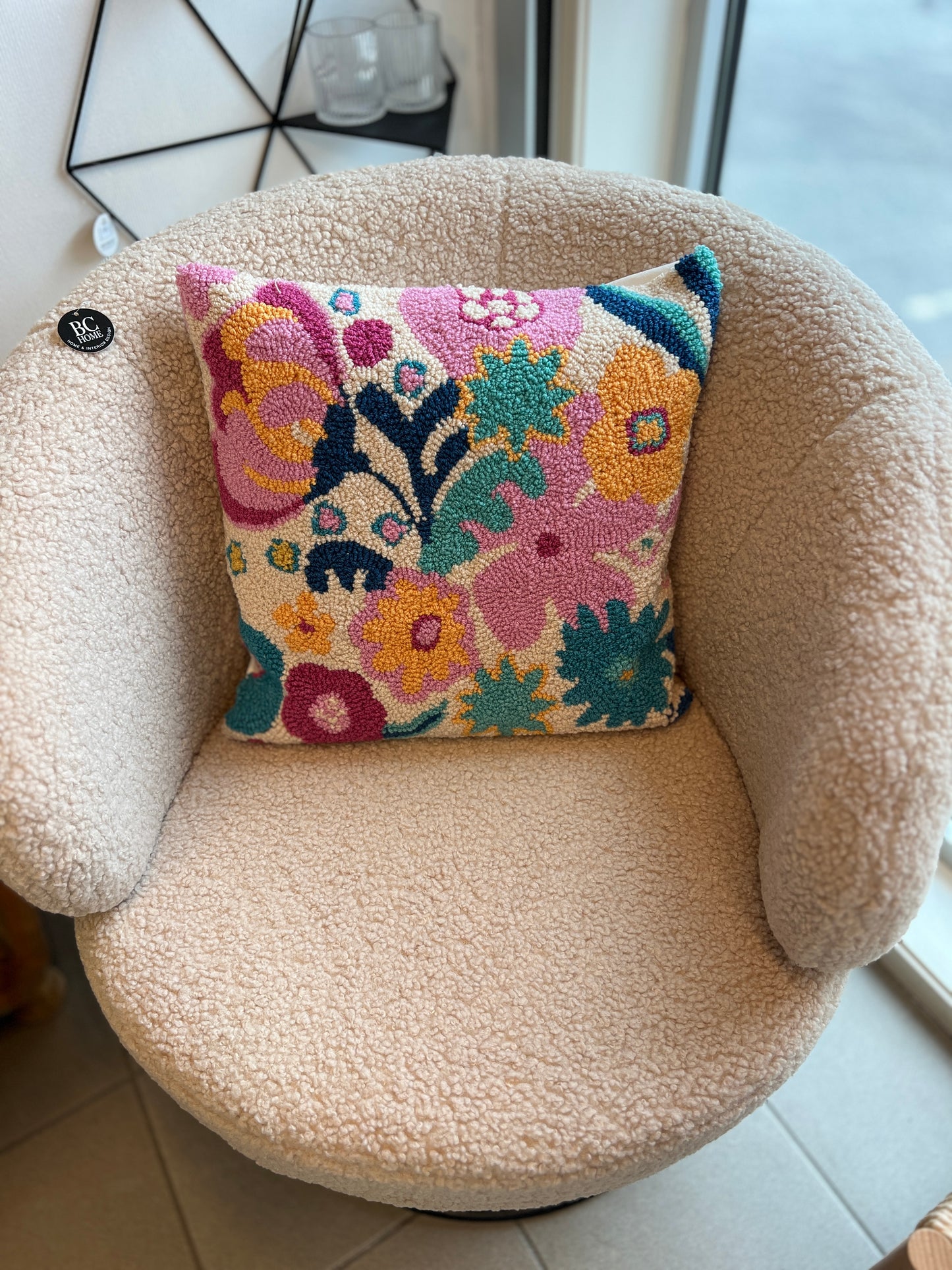 Pynteputetrekk Blomster fargerik 45x45cm