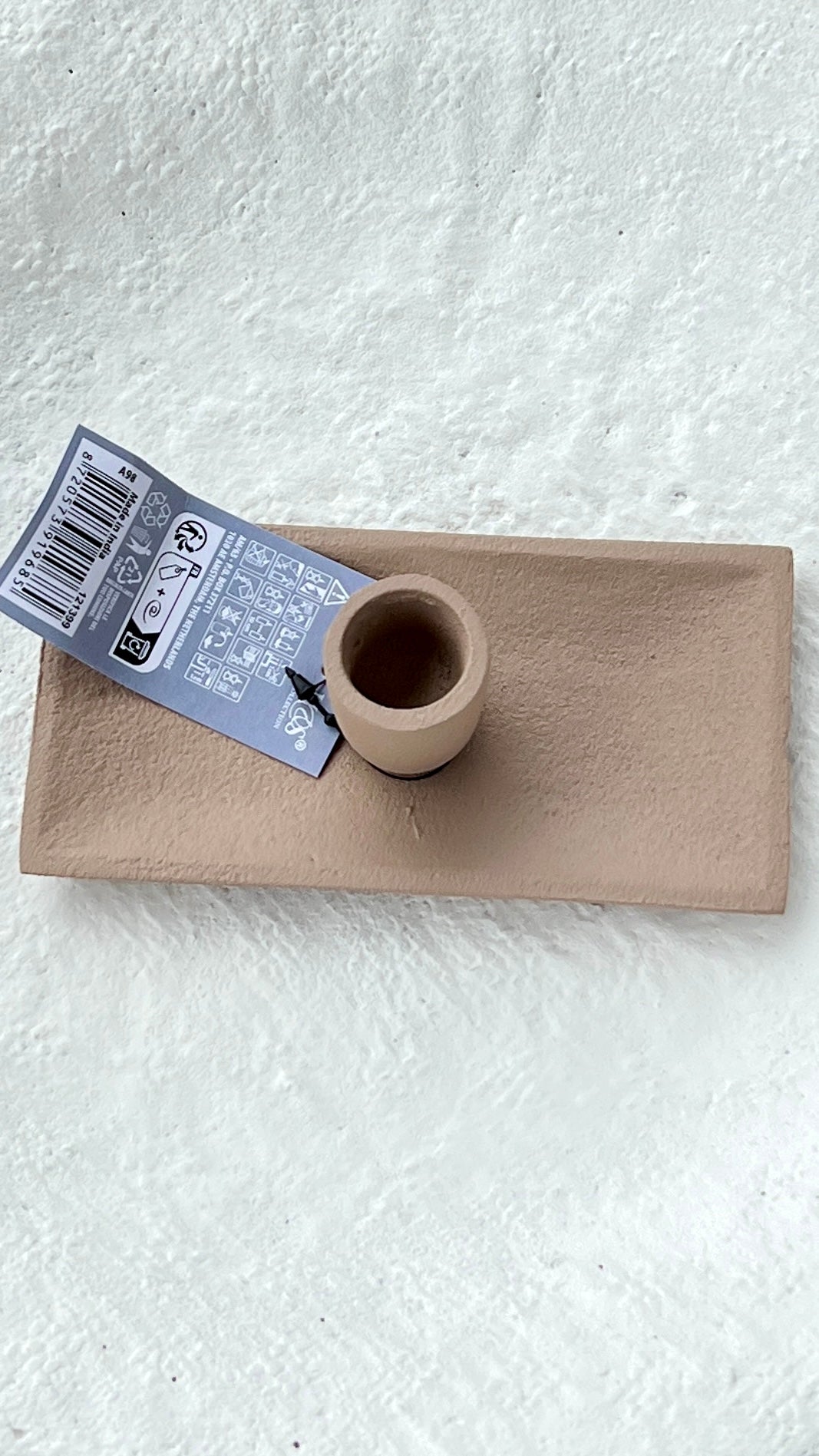 Lysestake  Brun/Beige metall Rektangulær.