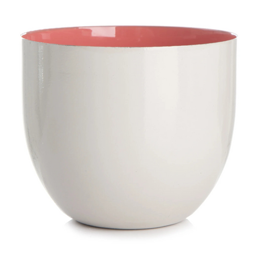 Liten skål beige/korall H: 8 cm